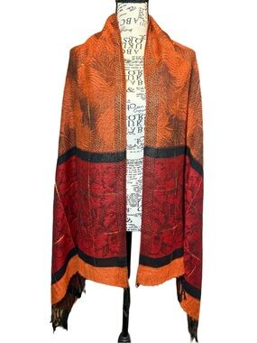 Bohemian Jacquard Floral Pashmina Scarf Shawl Wrap - Boho Fringe